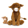Ptipotos di Les Deglingos - Peluche Mamma Bambino Hindou la Mucca Marrone