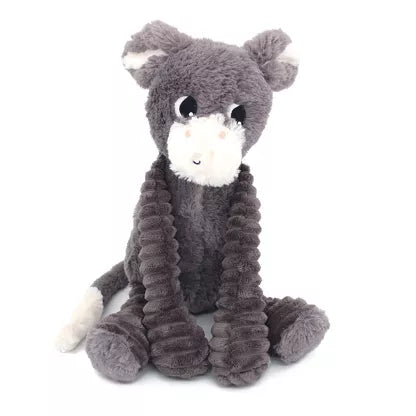 Ptipotos by Les Deglingos Peluche Mamma Bambino Asino Poitou Grigio