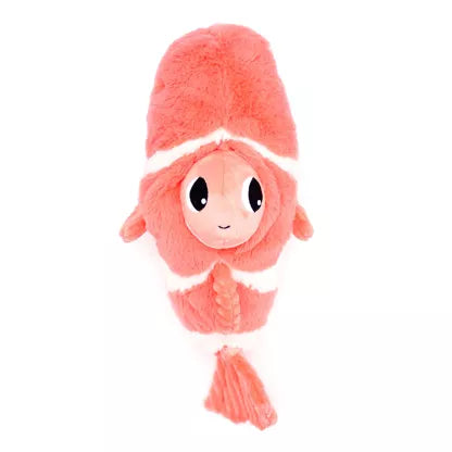 Les Ptipotos - Bigou il Pesce Pagliaccio Peluche Mamma e Cucciolo Corallo - 38 cm
