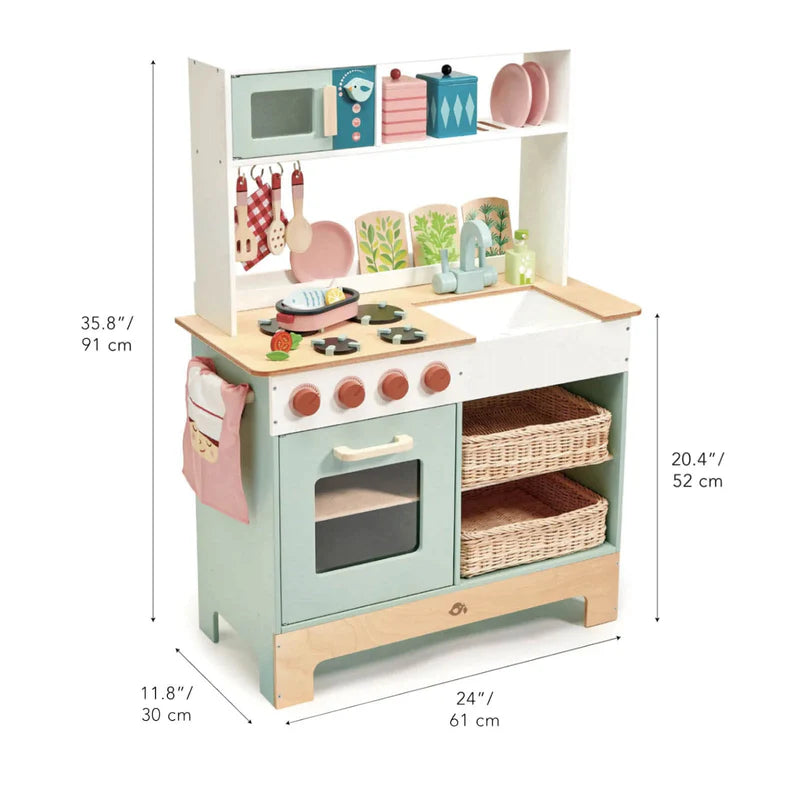 Cucina Giocattolo in Legno Tender Leaf – Set Completo con Accessori | 3+ anni
