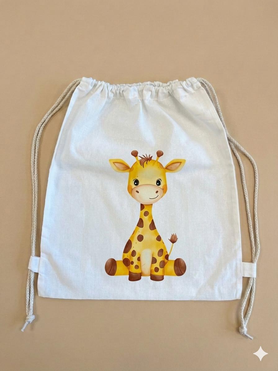 Sacchetto Asilo Personalizzato - Giraffa