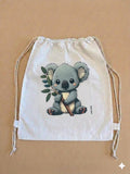 Sacchetto Asilo Personalizzato - Koala con Eucalipto