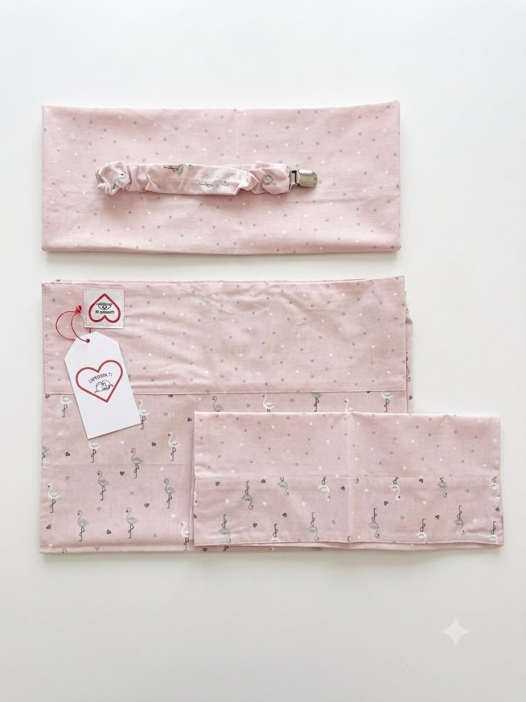 Set Culla Homemade – Lenzuolo, Federa e Portaciuccio