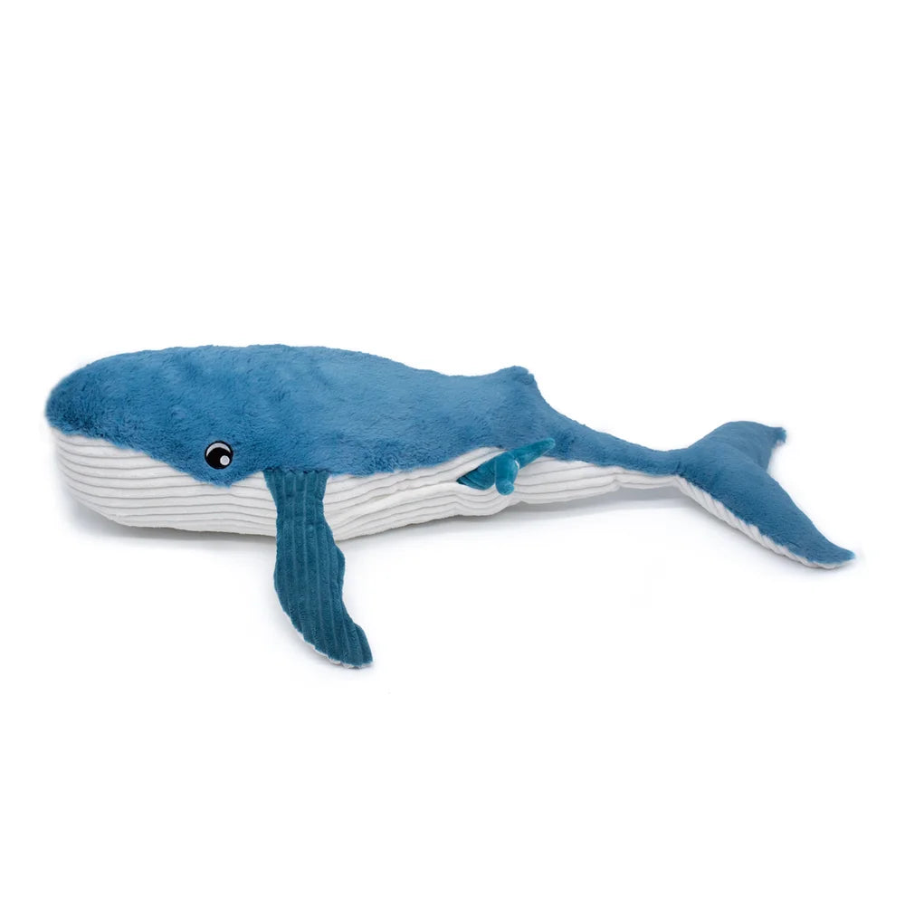 Les Ptipotos - Peluche Gigante 80cm Gravillou la Balena Mamma e Cucciolo Blu