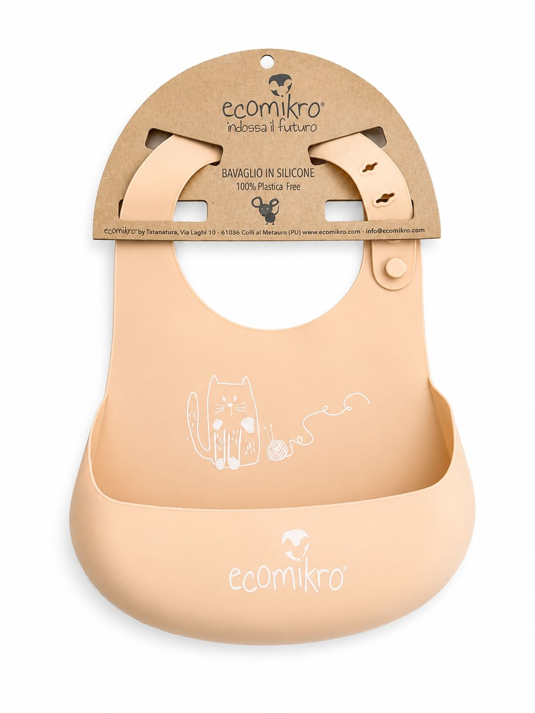 Ecomikro Bavaglino in Silicone con Tasca – L'Arcobaleno