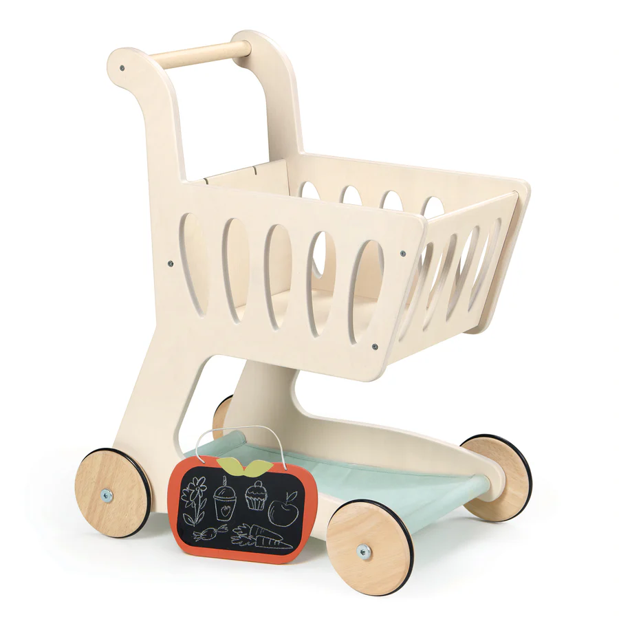 Carrello della Spesa in Legno con Lavagna | Shopping Cart Tender Leaf Toys | 3+ Anni