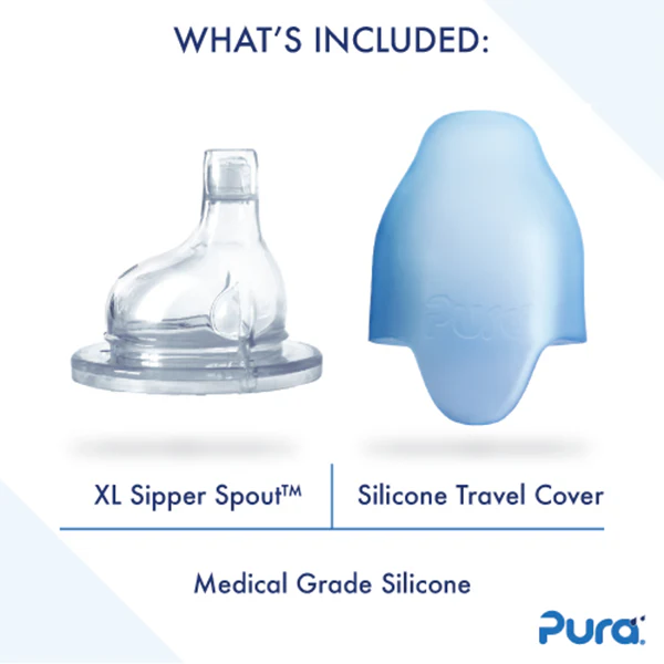 Pura Kiki Biberon in Acciaio Inox 325ml con Beccuccio in Silicone – 6m+