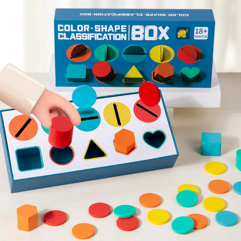 HOMERO Montessori Color Shape Classification Box – Set 10 Buche