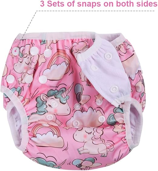 Vicloon Pannolino da Nuoto Lavabile – Unicorno Rosa (Taglia Unica)