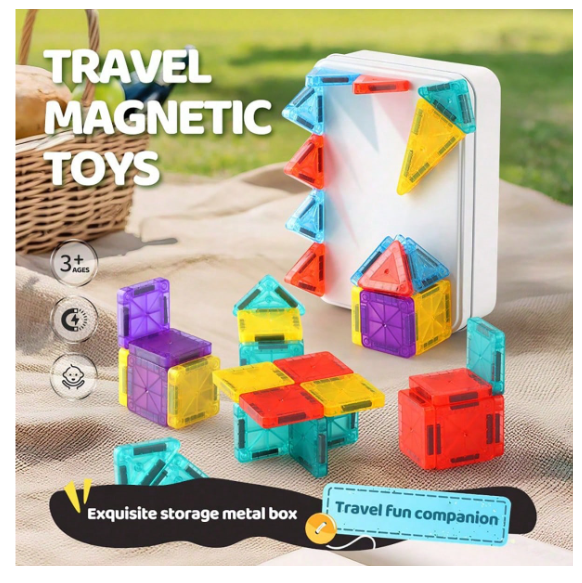 Magnetopia – Set Viaggio Magnetico con Scatola Metallica – 28 Pezzi