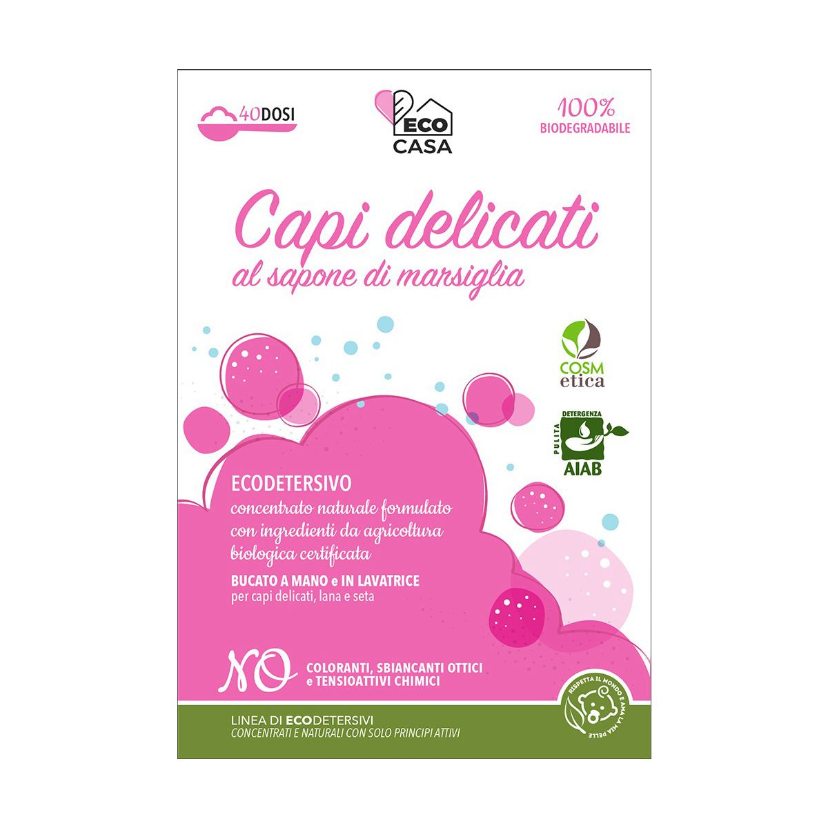 Ecodetersivo Capi Delicati al Sapone di Marsiglia 120g Bio