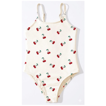 Costume Intero Bambina - Fantasia Ciliegie
