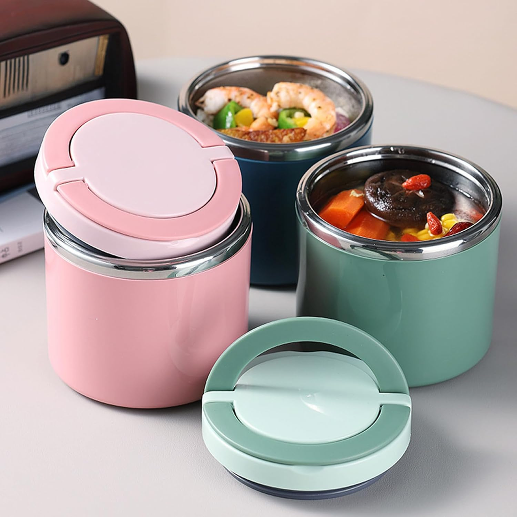 Lunch Box Termica 1L - Contenitore Isolante per Alimenti in Acciaio Inossidabile