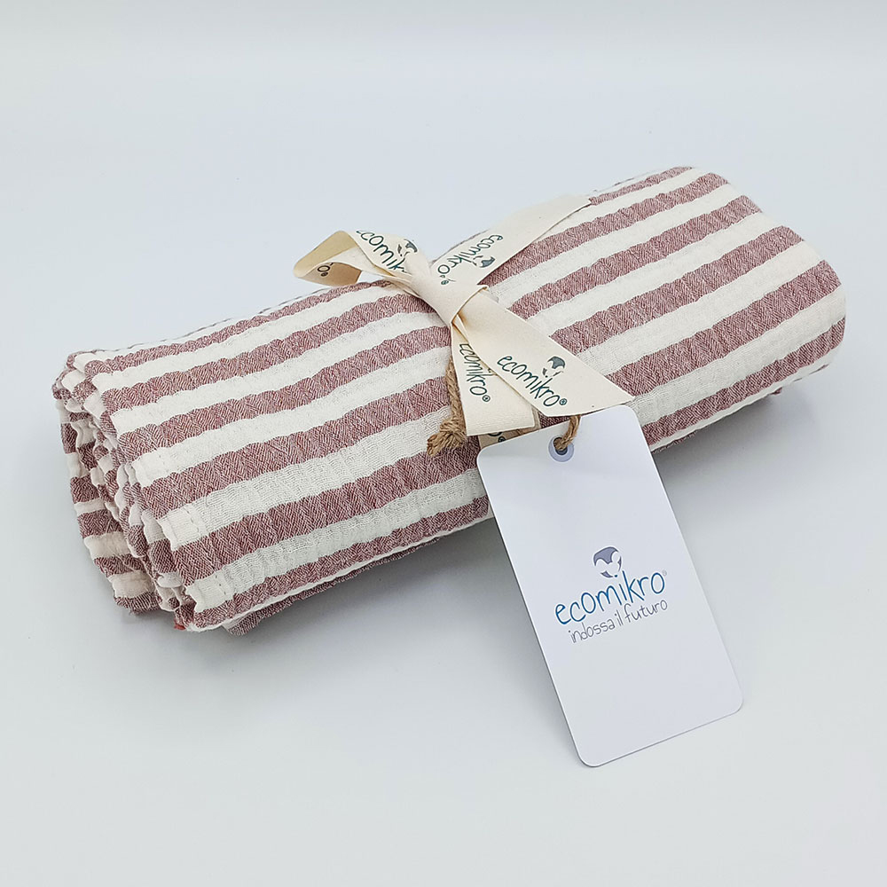 Mussola di Cotone a Righe – Bordeaux