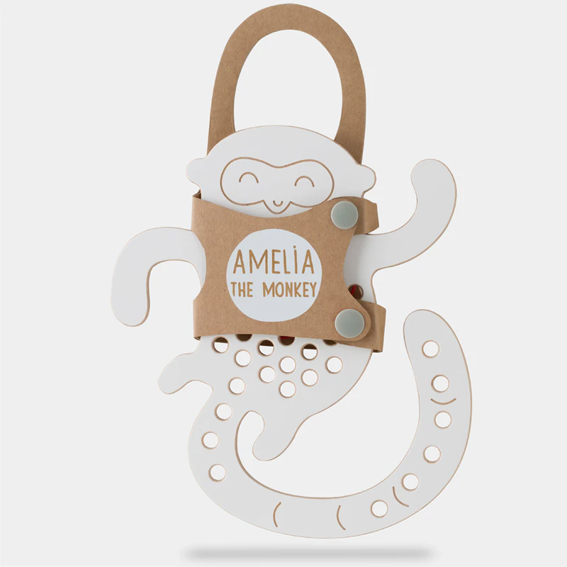 Amelia The Monkey – Gioco delle Allacciature in Legno