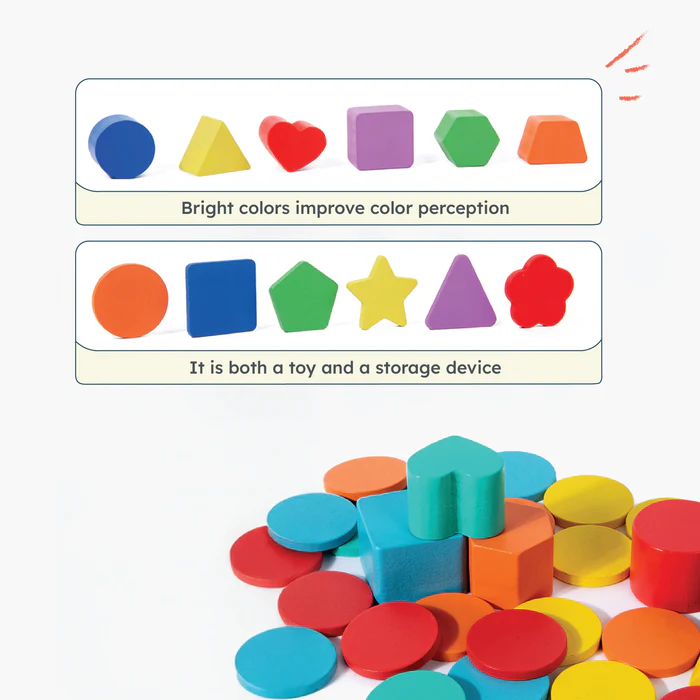 HOMERO Montessori Color Shape Classification Box – Set 10 Buche