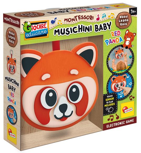 Lisciani - Montessori Wood Musichini Baby Red Panda