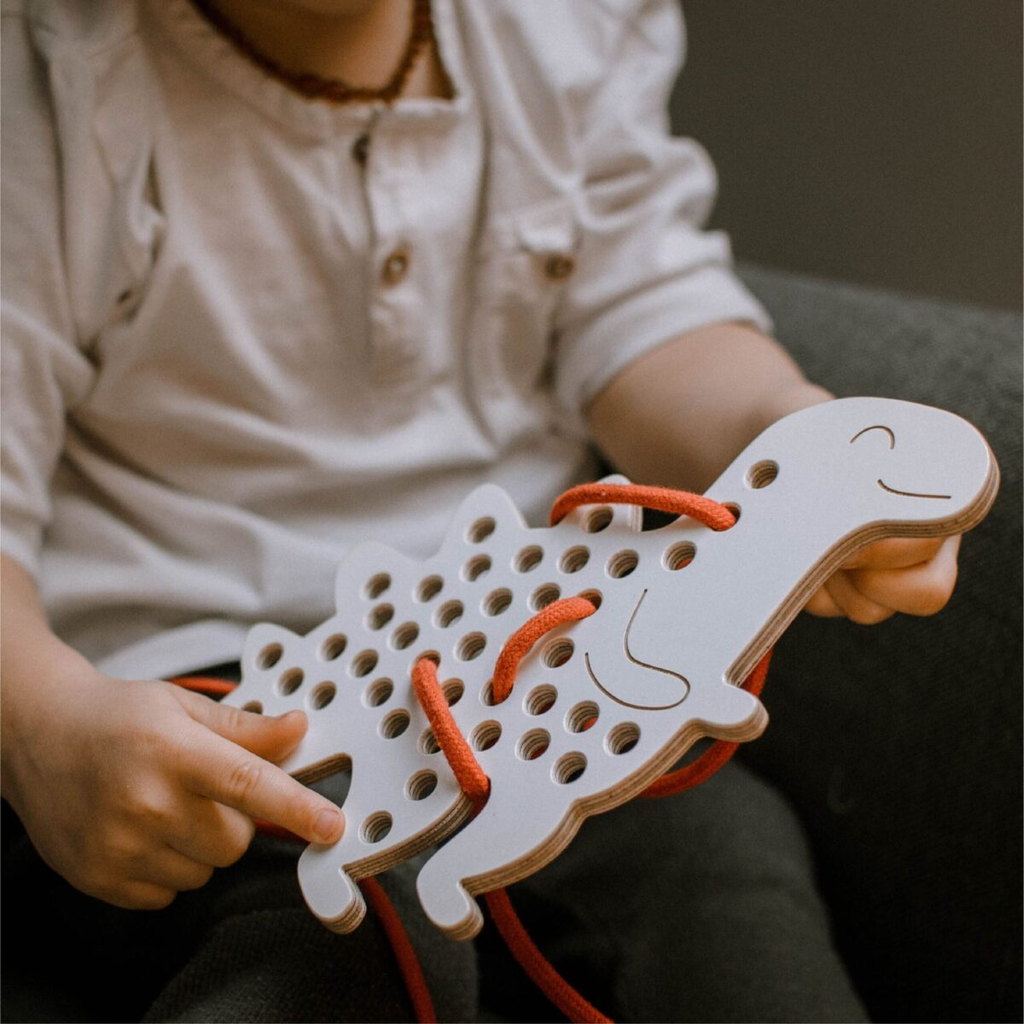 Alex Il Dinosauro – Gioco delle Allacciature in Legno