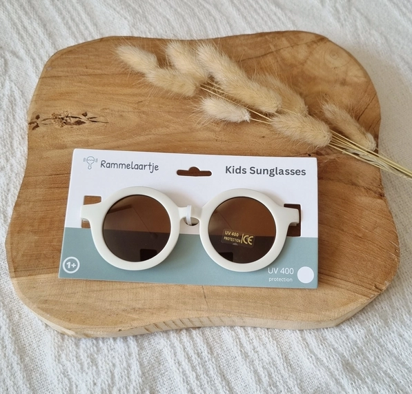 Occhiali da Sole Rotondi UV400 Bambini – Beige – Rammelaartje