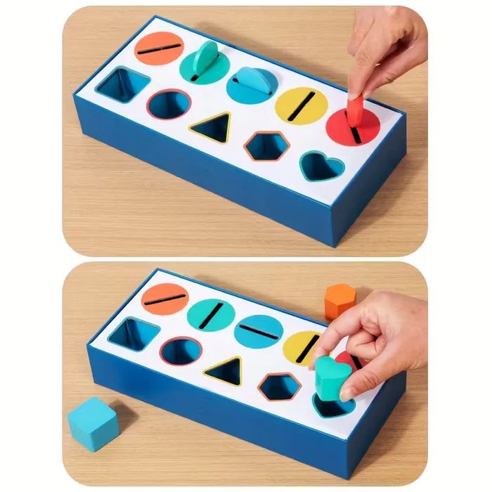 HOMERO Montessori Color Shape Classification Box – Set 10 Buche