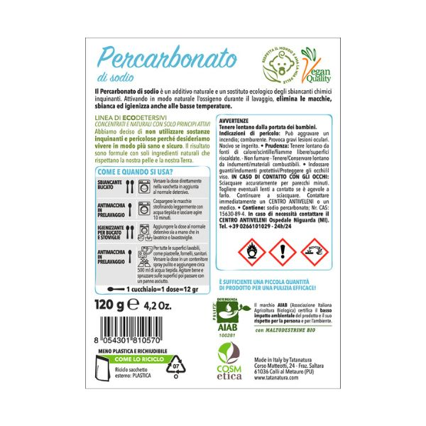 Ecodetersivo Percarbonato di Sodio 500g Bio