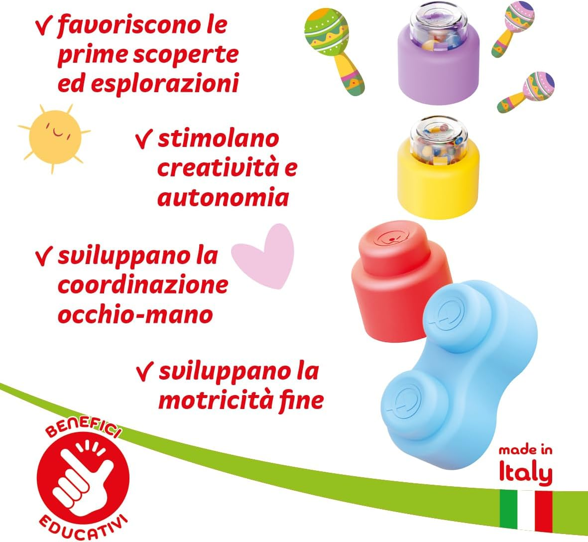 Quercetti MOMY Soft Happy Sound – Costruzioni Morbide 18 Pezzi