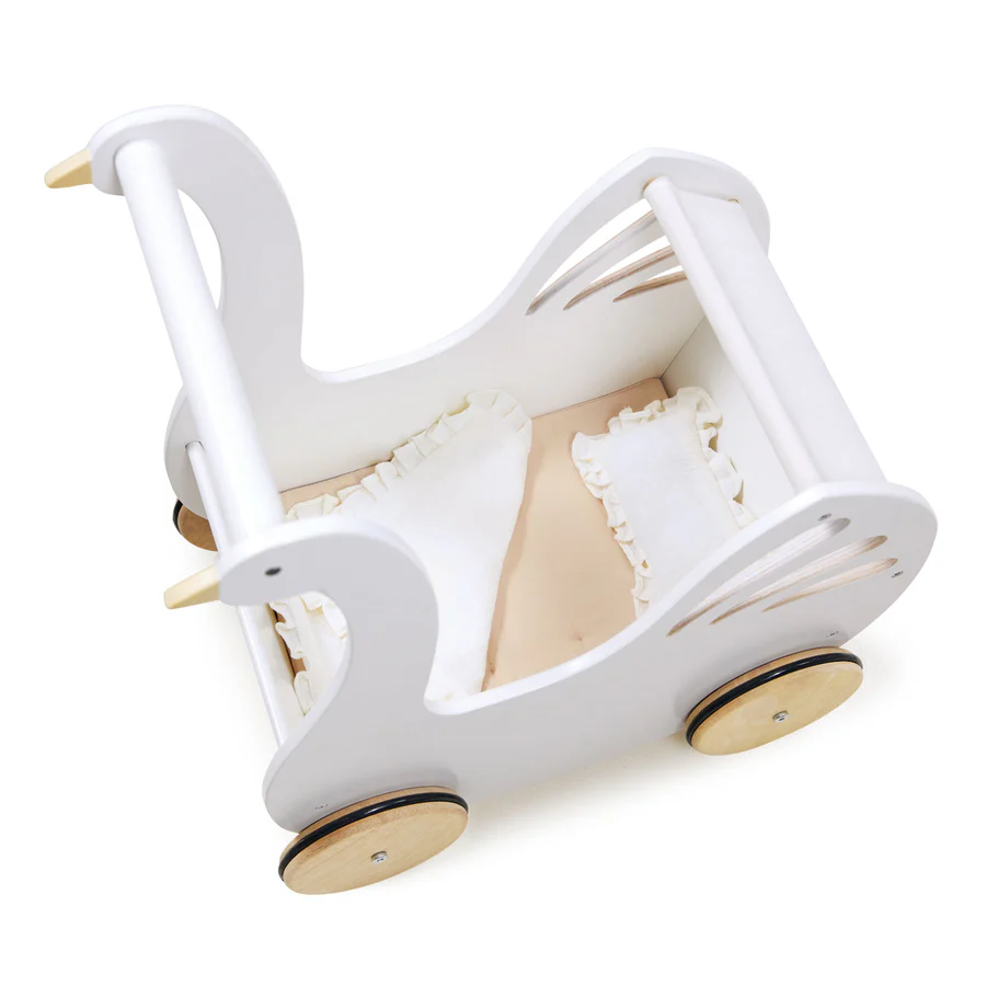 Carrozzina Cigno in Legno per Bambole Sweet Dreams | Tender Leaf Toys | 3+ Anni