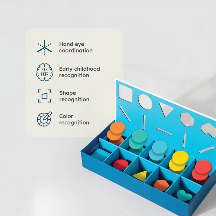 HOMERO Montessori Color Shape Classification Box – Set 10 Buche