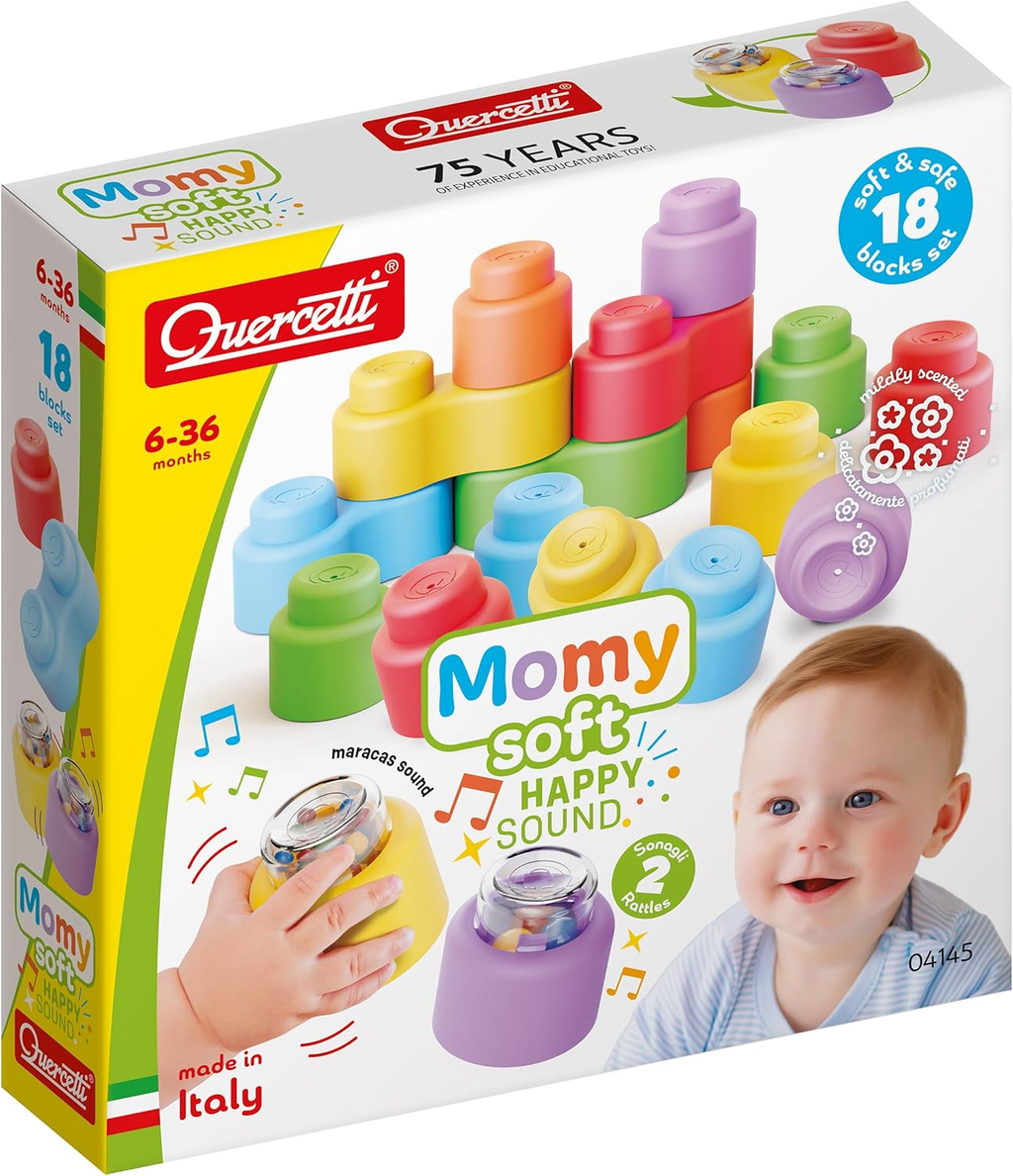 Quercetti MOMY Soft Happy Sound – Costruzioni Morbide 18 Pezzi