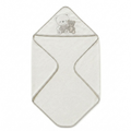 Accappatoio Triangolo Neonato con Cappuccio – Bianco/Grigio Orsetti
