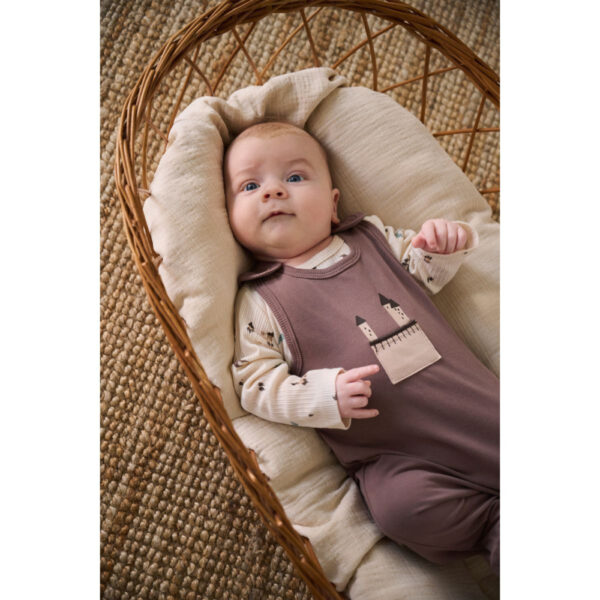 Fixoni Baby Set Body e Tutina - Draghi e Castelli - Tortora