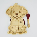 Piatto Cane in Bambù con Cucchiaio - Set Pappa Bambini | Ecomikro