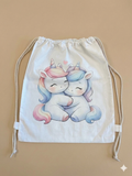 Sacchetto Asilo Personalizzato - Unicorni Abbraccio