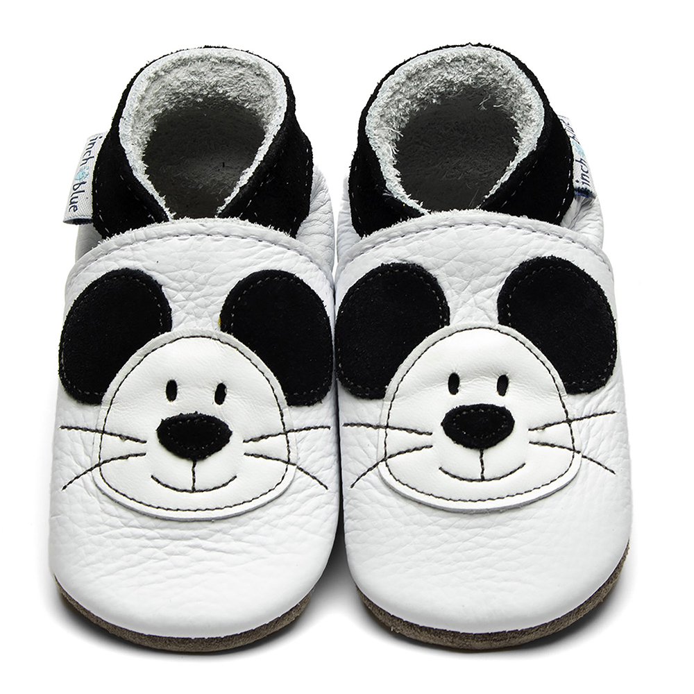 Babbucce in Cuoio Inch Blue Panda