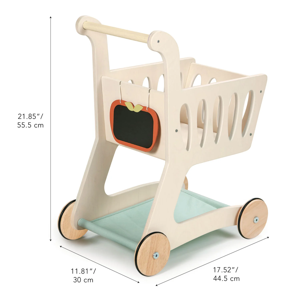 Carrello della Spesa in Legno con Lavagna | Shopping Cart Tender Leaf Toys | 3+ Anni
