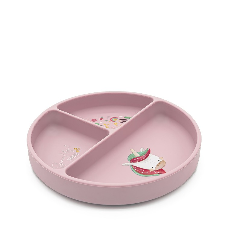 Piatto con Ventosa in Silicone – Unicorno Sparkly