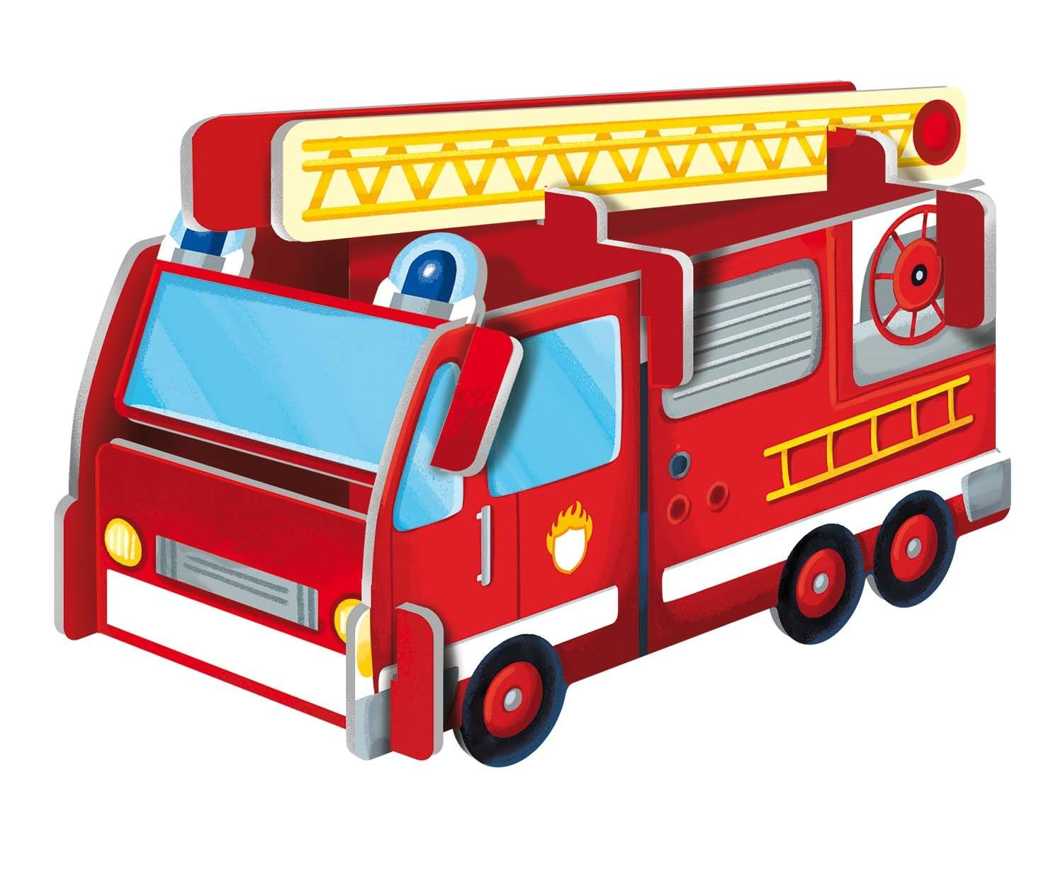 I Pompieri – Q-box Sassi | Libro + Puzzle + Figure + Camion da Costruire | 4+ anni