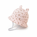 Cappellino da sole bambina fiori rosa con orecchiette - vista esterna