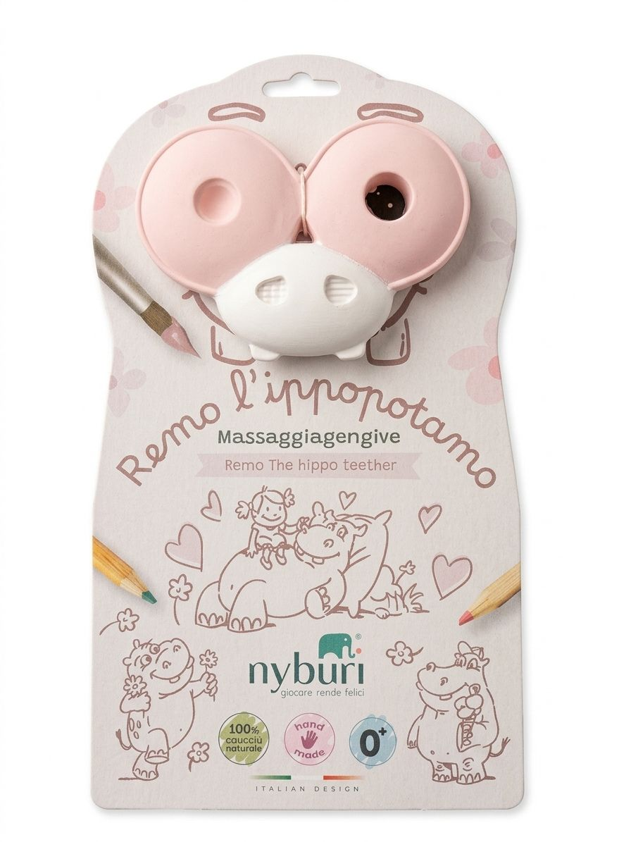 Massaggiagengive Remo l'Ippopotamo Nyburi - Gomma Naturale