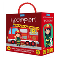 I Pompieri – Q-box Sassi | Libro + Puzzle + Figure + Camion da Costruire | 4+ anni