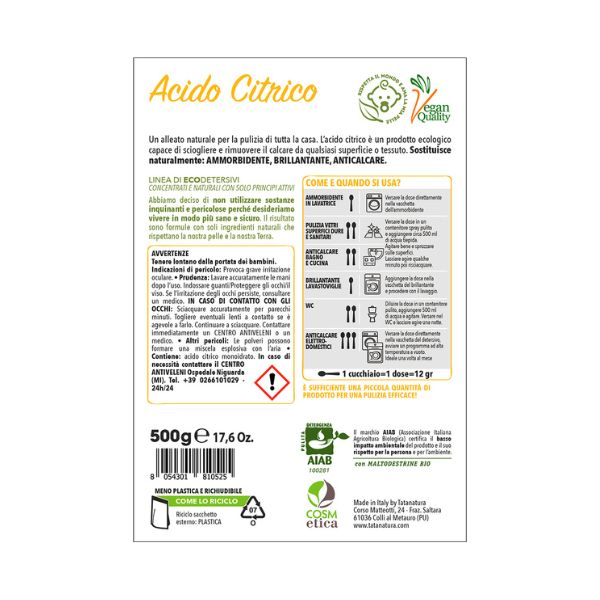 Acido Citrico Bio 500g – EcoCasa