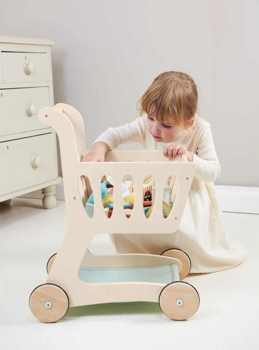 Carrello della Spesa in Legno con Lavagna | Shopping Cart Tender Leaf Toys | 3+ Anni