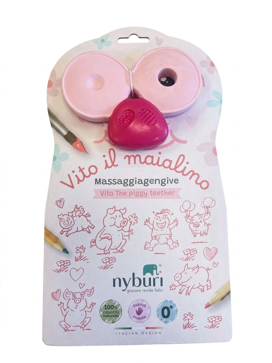 Massaggiagengive Vito il Maialino Nyburi - Gomma Naturale