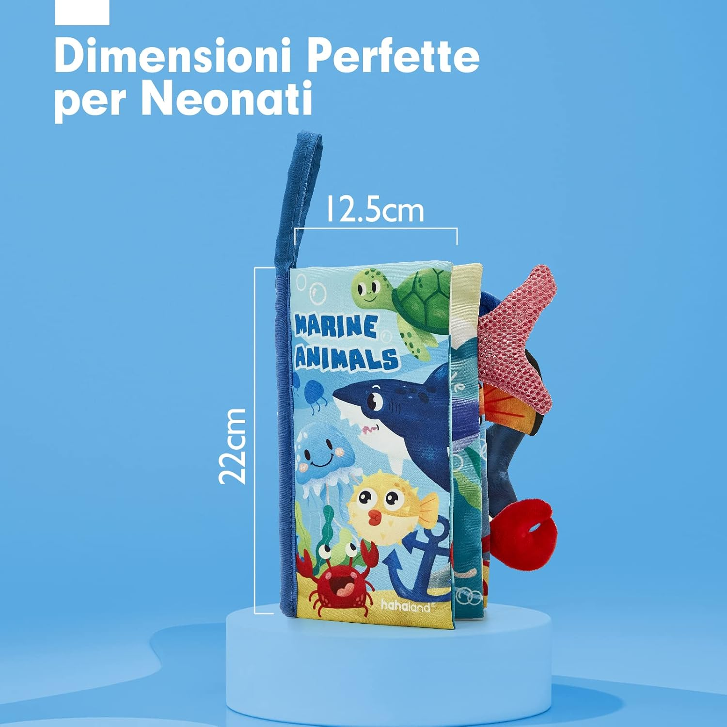 Hahaland Libro Tattile Marine Tails – 12 Animali Marini con Code 3D Sensoriali