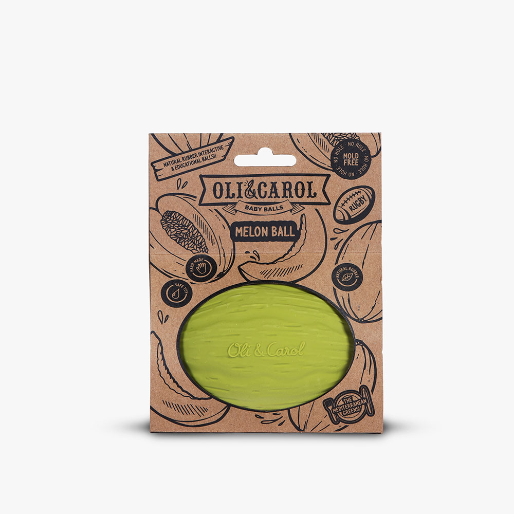 Palla Sensoriale Melone - Giocattolo in Gomma Naturale | Oli&Carol