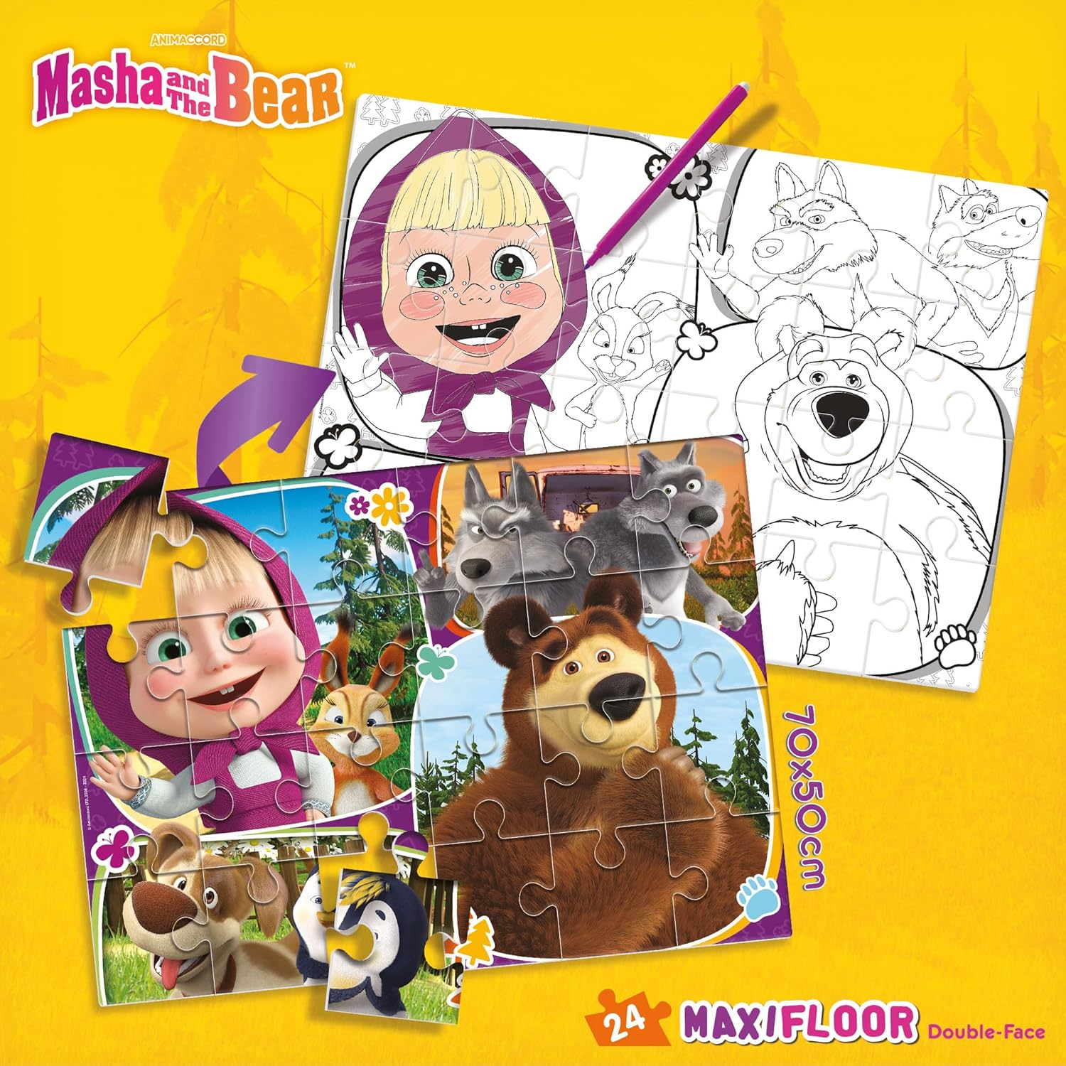 Puzzle da Pavimento Maxi 24 Pezzi Lisciani Masha e Orso