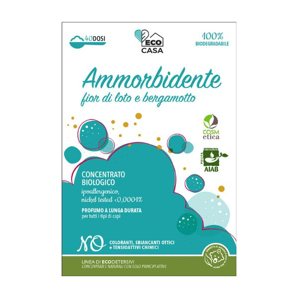 Ecodetersivo Ammorbidente Fior di Loto e Bergamotto 120g Bio