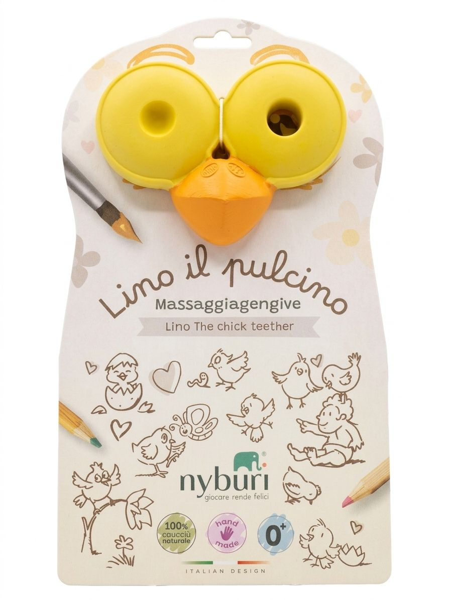 Massaggiagengive Lino il Pulcino Nyburi - Gomma Naturale