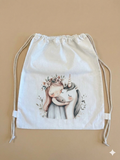 Sacchetto Asilo Personalizzato - Bambina e Unicorno