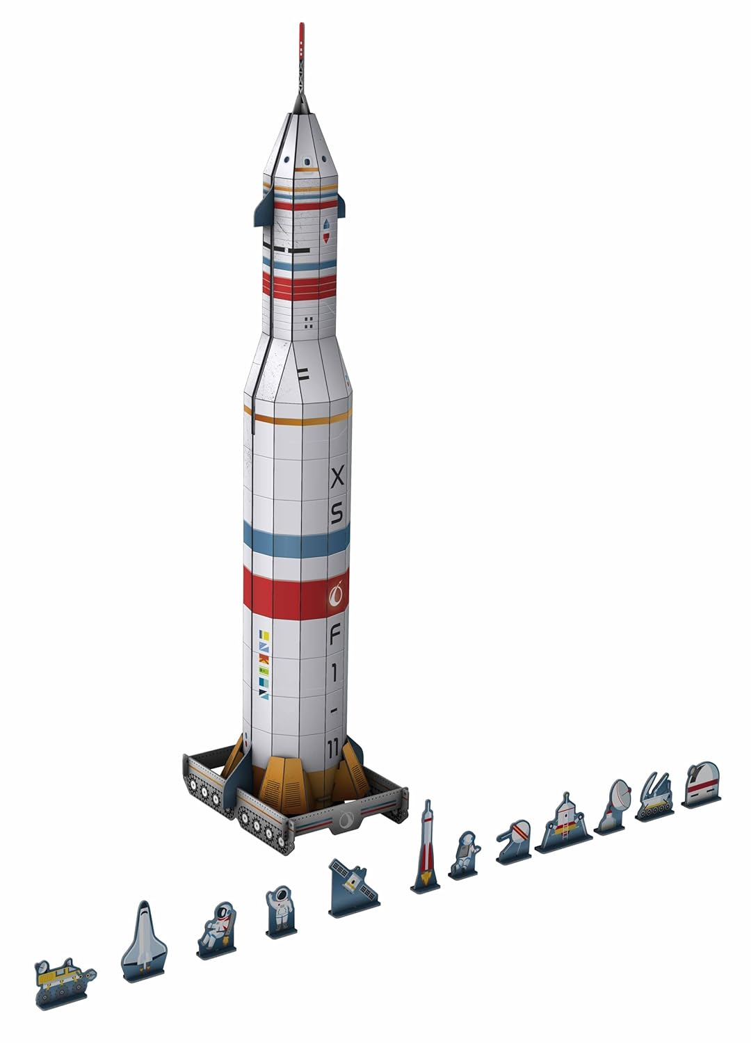 Il Razzo Spaziale 3D – Sassi Junior | Libro 32 Pagine + Modellino da Costruire | 6+ anni